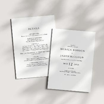 Small Classic Minimalist All In One Wedding Front View