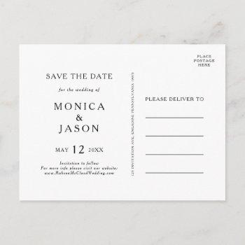 classic minimalist save the date postcard