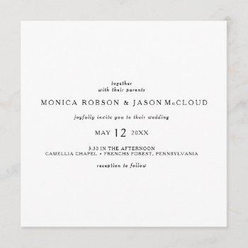 classic minimalist square wedding invitation