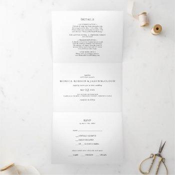 classic minimalist wedding all in one tri-fold