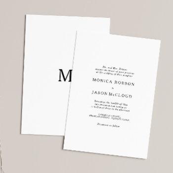 classic minimalist wedding invitation