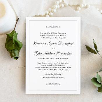 classic simple elegance wedding invitation