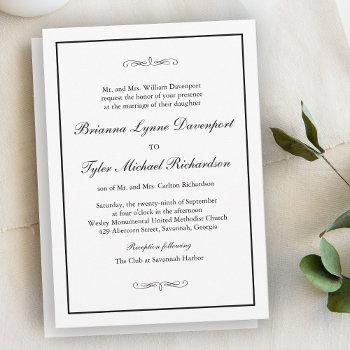 classic simple elegance wedding invitation