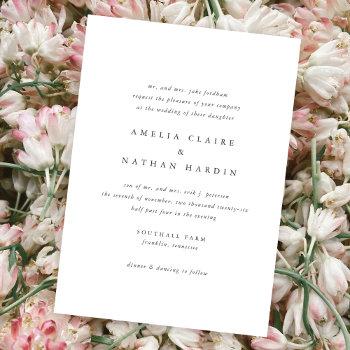 classic simple minimal elegant type wedding invitation