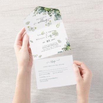 classy greenery foliage wedding invitations budget
