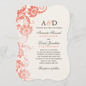 Small Classy Ombre Coral Flowers Wedding Front View