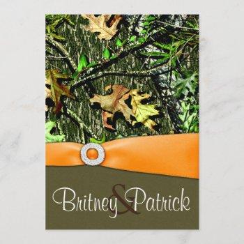 Small Classy Orange Hunting Camo Wedding Front View