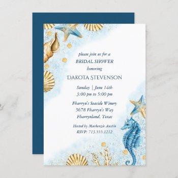 coastal chic | modern coral reef bridal shower invitation
