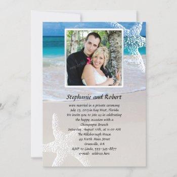 Small Coastal Vows Marriage Announcement With Photo Front View