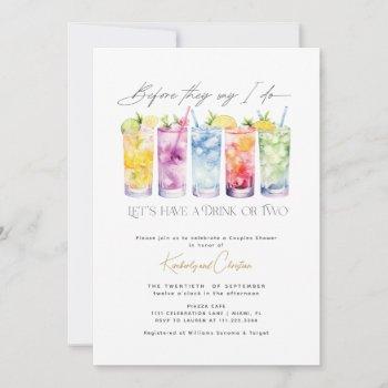 cocktail wedding shower elegant couples shower invitation