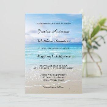 colorful beach wedding invitation