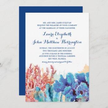 Small Colorful Coral Reef Watercolor | Wedding Front View