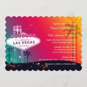 Small Colorful Las Vegas Strip Wedding Front View