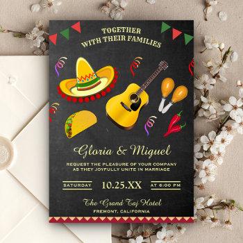 colorful mexican fiesta wedding invitation