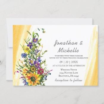 Small Colorful Sunflower Wildflowers Christian Wedding Front View