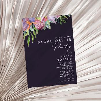 Small Colorful Tropical Floral Purple Bachelorette Party Front View