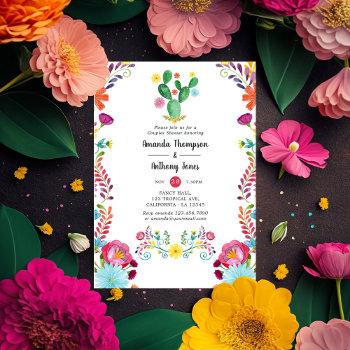 Small Colorful Watercolor Floral Fiesta Couples Shower Front View