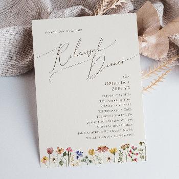 Small Colorful Wildflower | Beige Rehearsal Dinner Front View