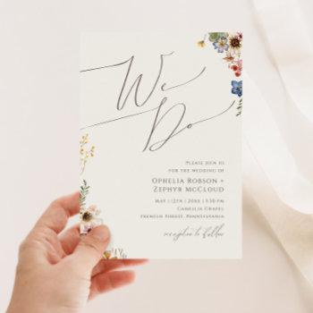 colorful wildflower | beige we do wedding invitation