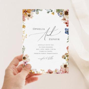colorful wildflower garden | casual wedding invitation