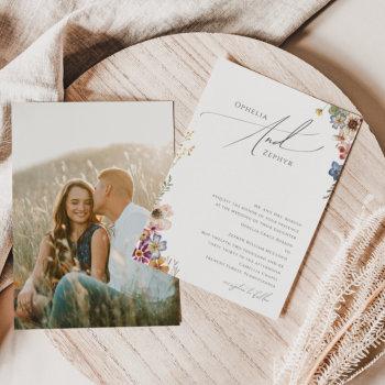 colorful wildflower | photo traditional wedding invitation