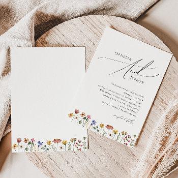 colorful wildflower | wedding invitation