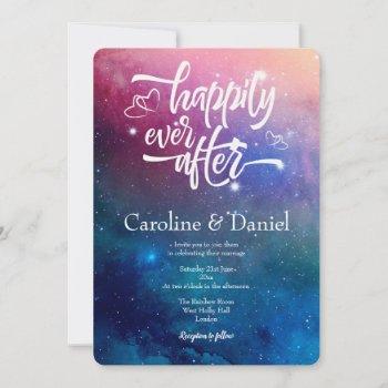 Small Colourful Nebula Typography Wedding Front View