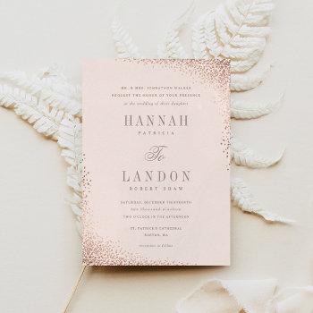 confetti shine faux foil wedding invitation