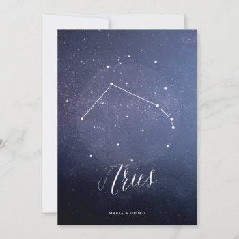 Small Constellation Star Celestial Table Number Aries Front View