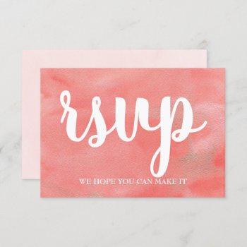 Small Coral Dreams Watercolor Wedding Rsvp Front View