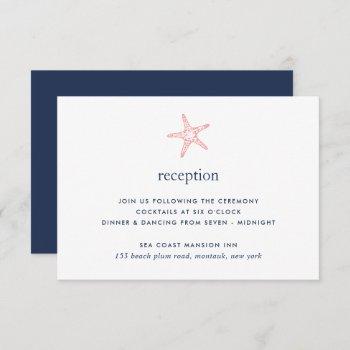 Small Coral & Navy Starfish Reception Front View