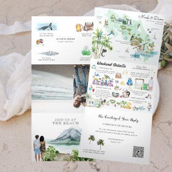 costa rica | destination wedding itinerary  tri-fold invitation