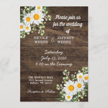 country daisy spring rustic flower wedding invite