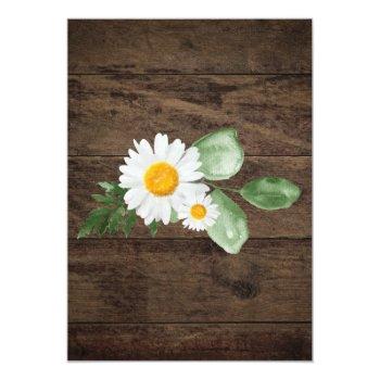 Small Country Daisy Spring Rustic Flower Wedding Invite Back View