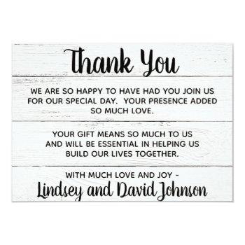 Small Country Love Western Rustic Thank You Note Front View