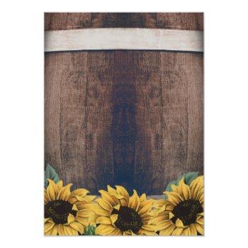 Small Country Rustic Barrel Vintage Sunflower Wedding Back View