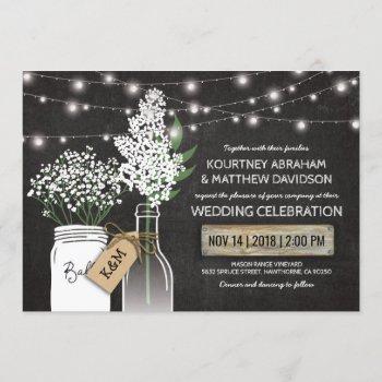 country rustic chalkboard wood wedding invitation