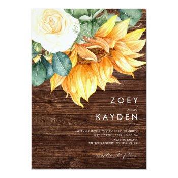 Small Country Sunflower Bouquet Wood All In One Wedding Front View