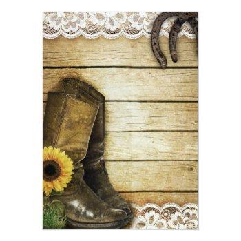 Small Country Sunflower Wedding Boots And Horseshoes Back View