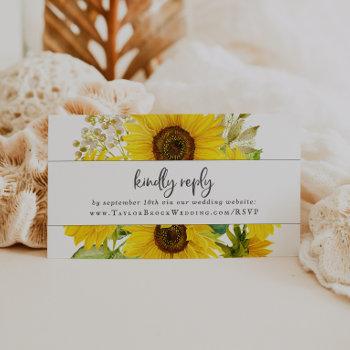 Small Country Sunflower Wedding Website Rsvp Enclosure Card Front View