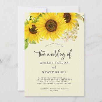 country sunflower | yellow the wedding of invitation