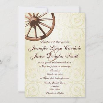 Small Country Western Wagon Wheel Wedding Front View