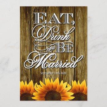 Small Country Western Wood Sunflower Wedding Front View