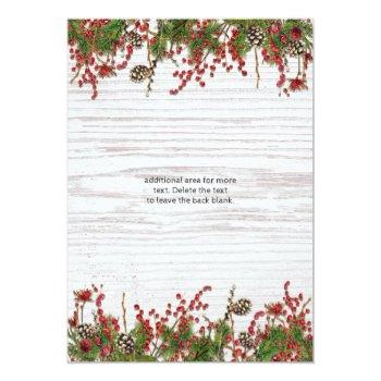 Small Country Winter Holiday Berries & Pine Cone Wedding Back View