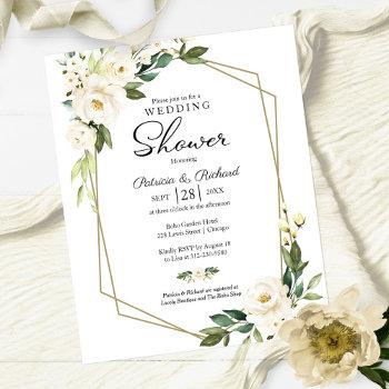  couples shower geometric floral budget invitation