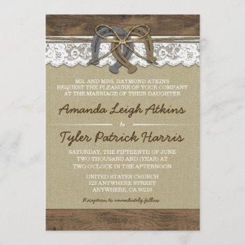 cowboy western horseshoe wedding invitations