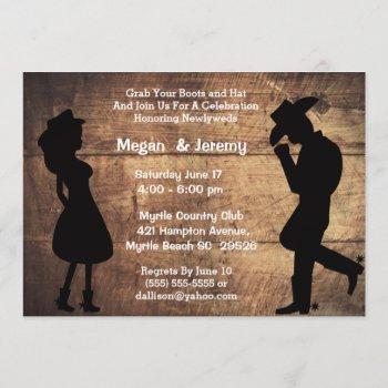 cowgirl and cowboy reception  invitation