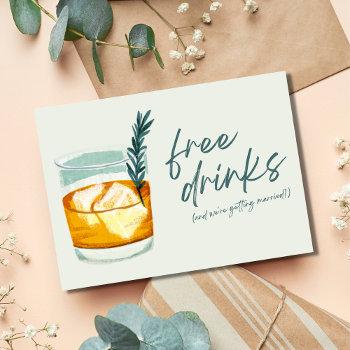 Small Craft Cocktail Funny Free Drinks Photo Wedding Save The Date Front View