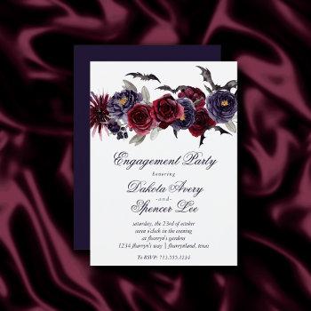 Small Creepy Beautiful | Gothic Floral Bats Engagement Front View