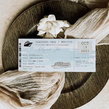 Small Cruise Boarding Pass Ticket Wedding Front View